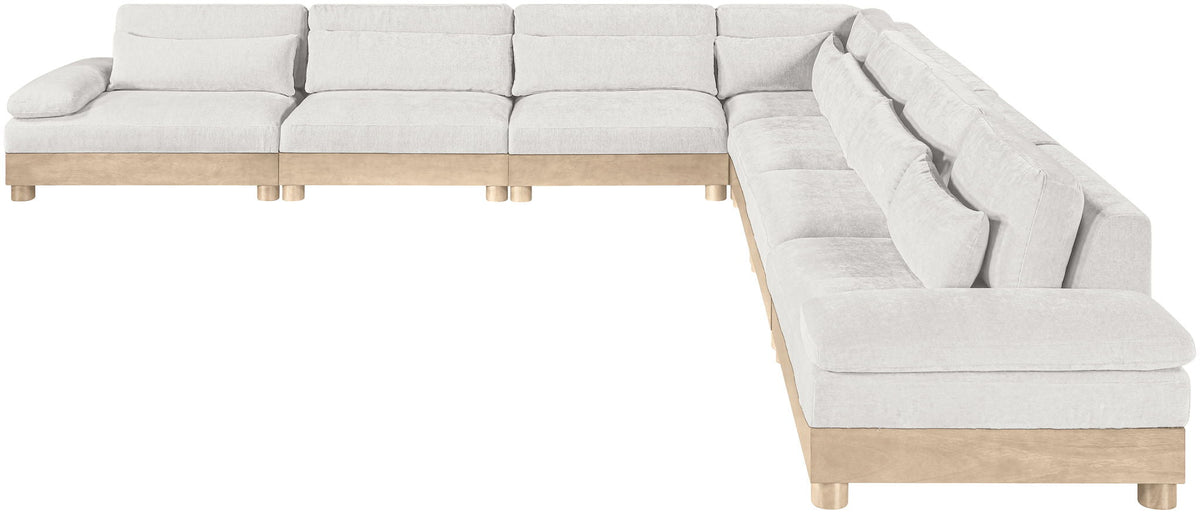Turin - Chenille Fabric Upholstered Modular Sectional - White
