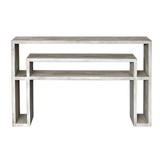 Genara - Carved Console Table - Bone White