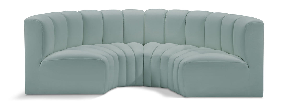 Arc - Faux Leather 4 Piece U-Shaped Modular Sofa