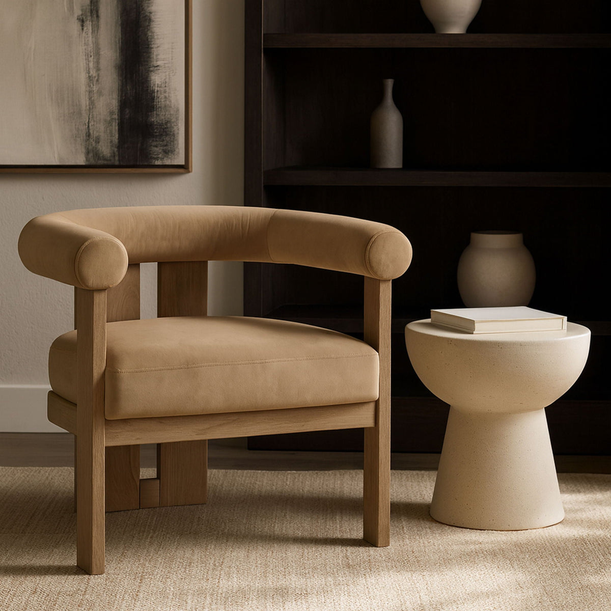 Arienzo - Performance Fabric Upholstered Accent Chair - Walnut Base