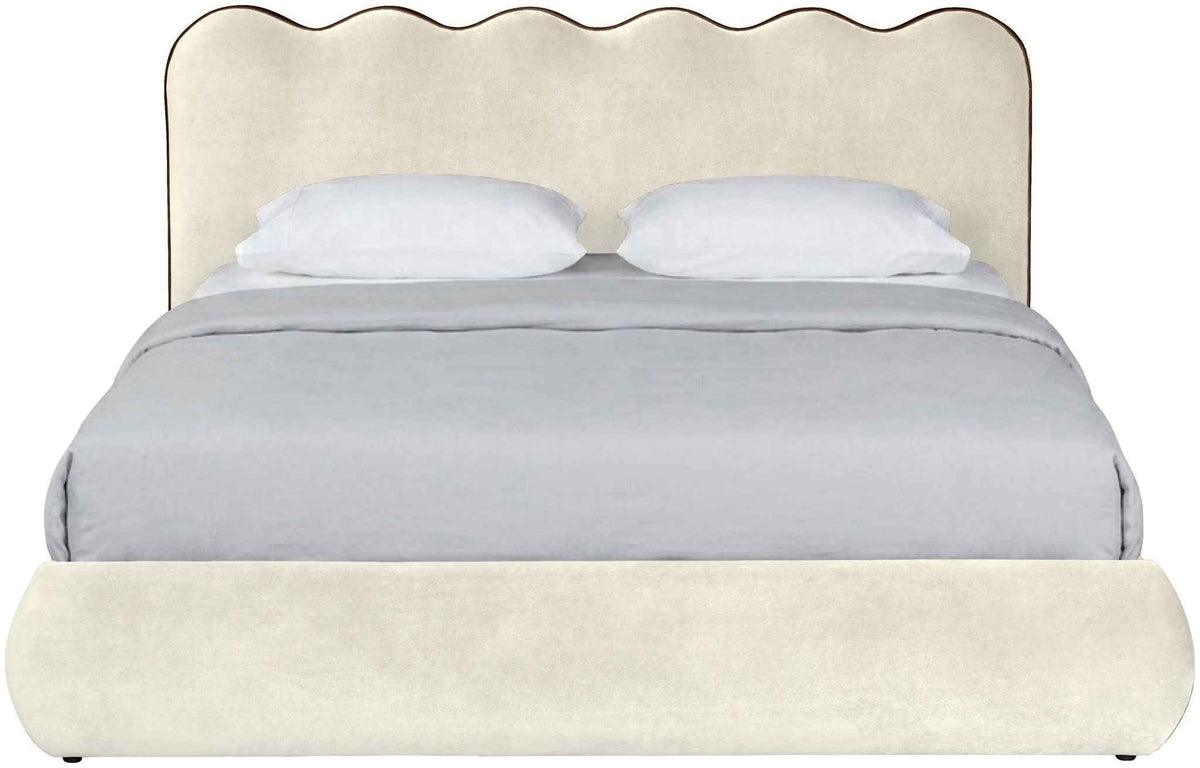 Tempo - Velvet Upholstered Bed - Cream