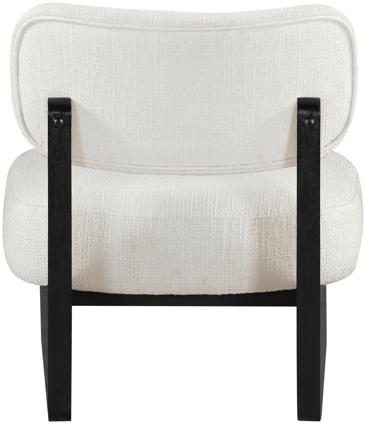 Vetra - Linen Textured Fabric Upholstered Accent Chair With Black Base