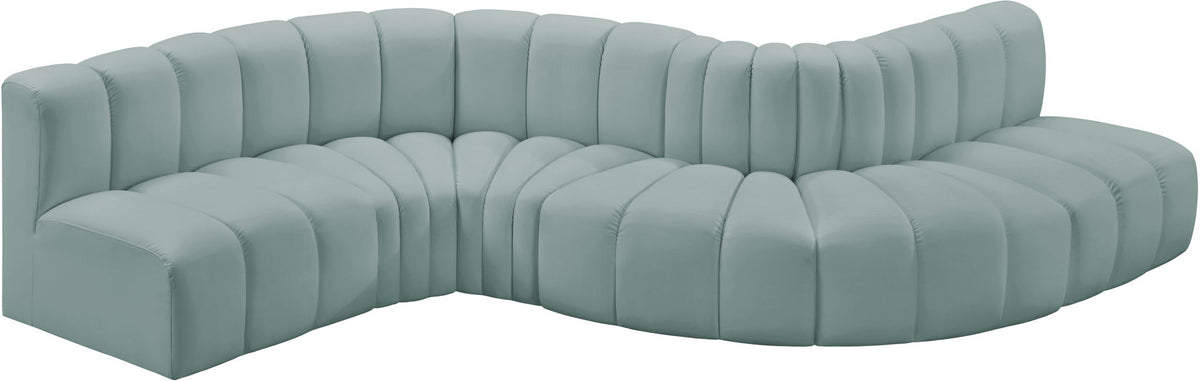 Arc - Faux Leather 6 Piece Curved Modular Sofa