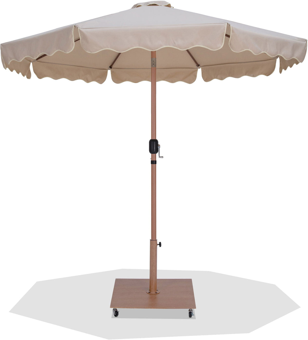 Amalfi - Aluminum Patio Umbrella - Light Brown Base / Light Brown Pole