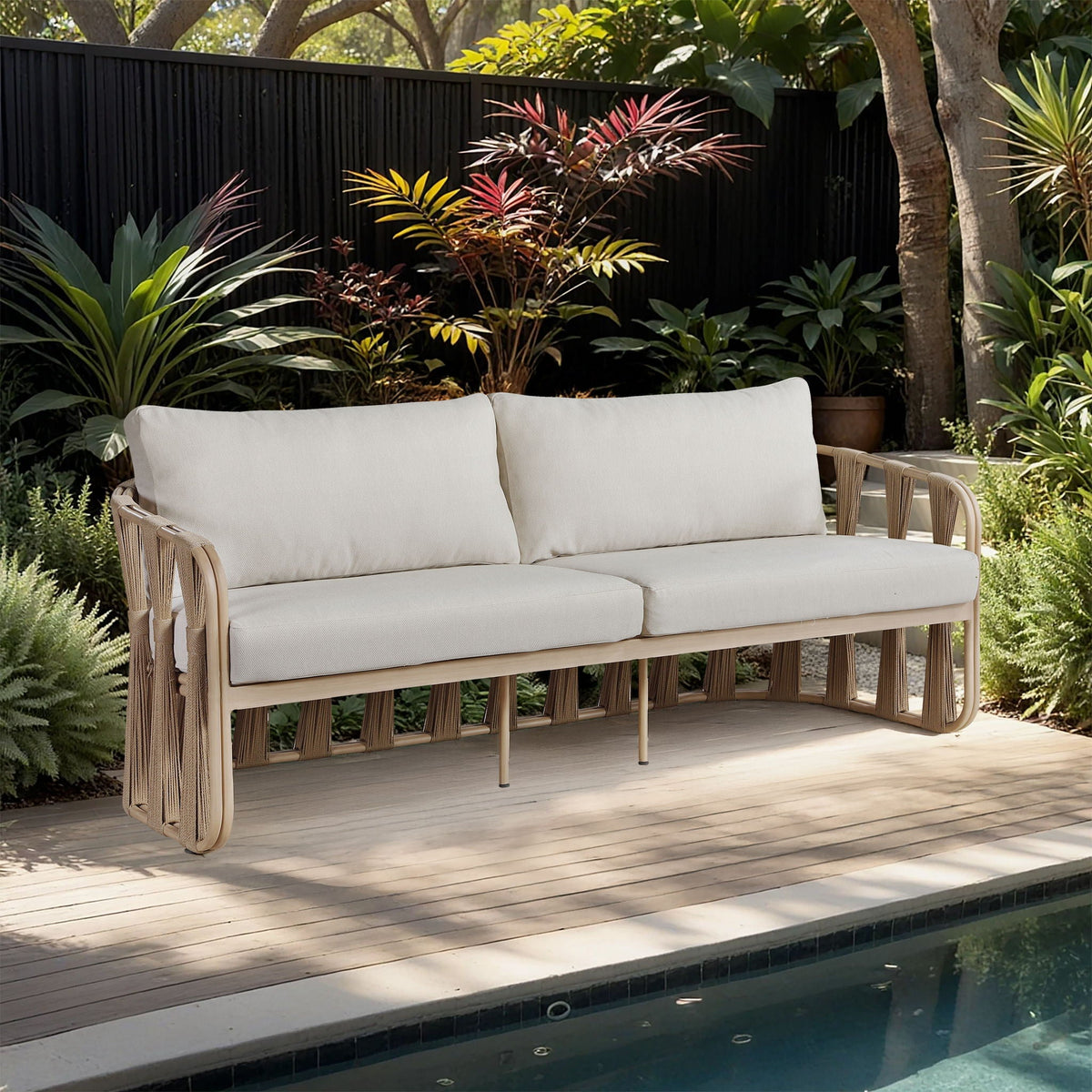 San Pietro - Resilient Waterproof Fabric 90.5" Upholstered Outdoor Patio Sofa