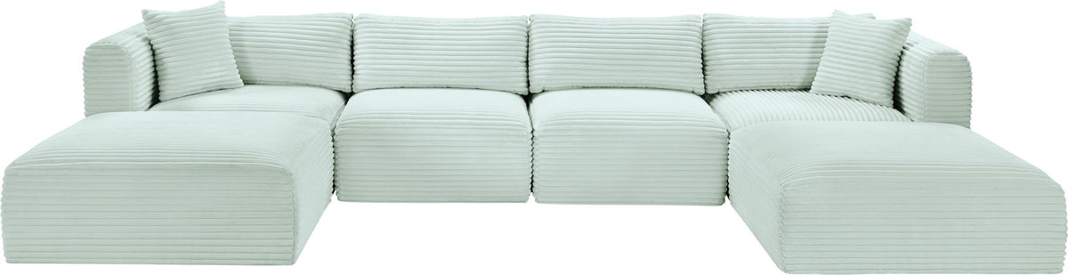 Shaggy - 6 Piece Modular Sectional With 2 Ottomans