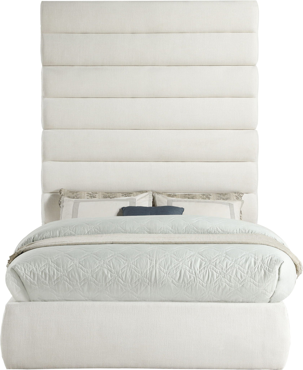 Adam - Linen Fabric Bed With 89" Headboard