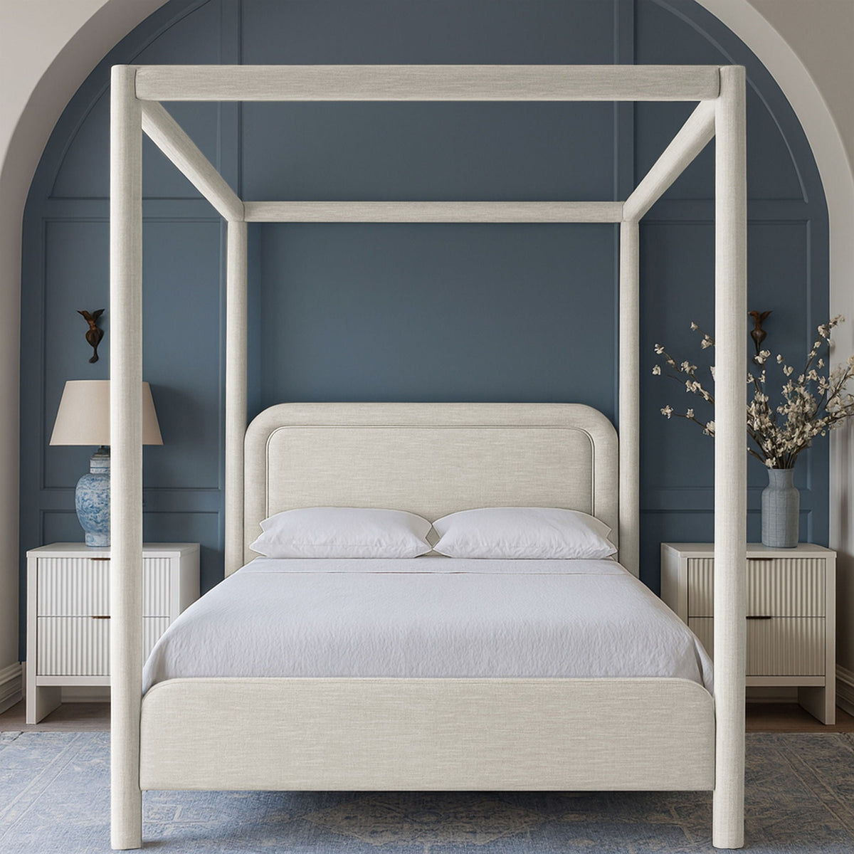 Salina - Linen Textured Fabric Upholstered Bed