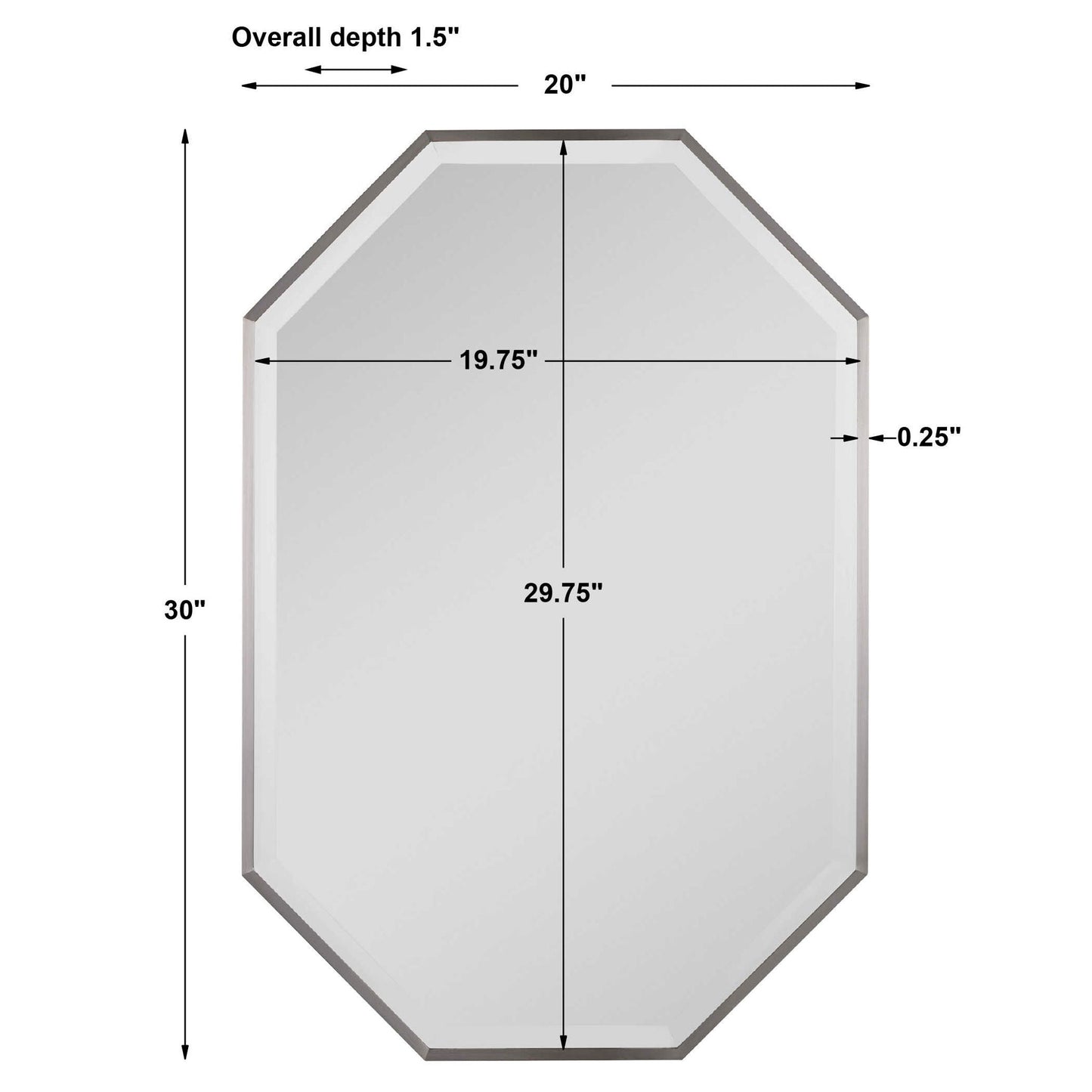 Stuartson - Octagon Vanity Mirror - Pearl Silver