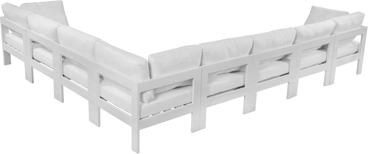 Nizuc - Outdoor Patio 8 Piece Modular Sectional With White Frame