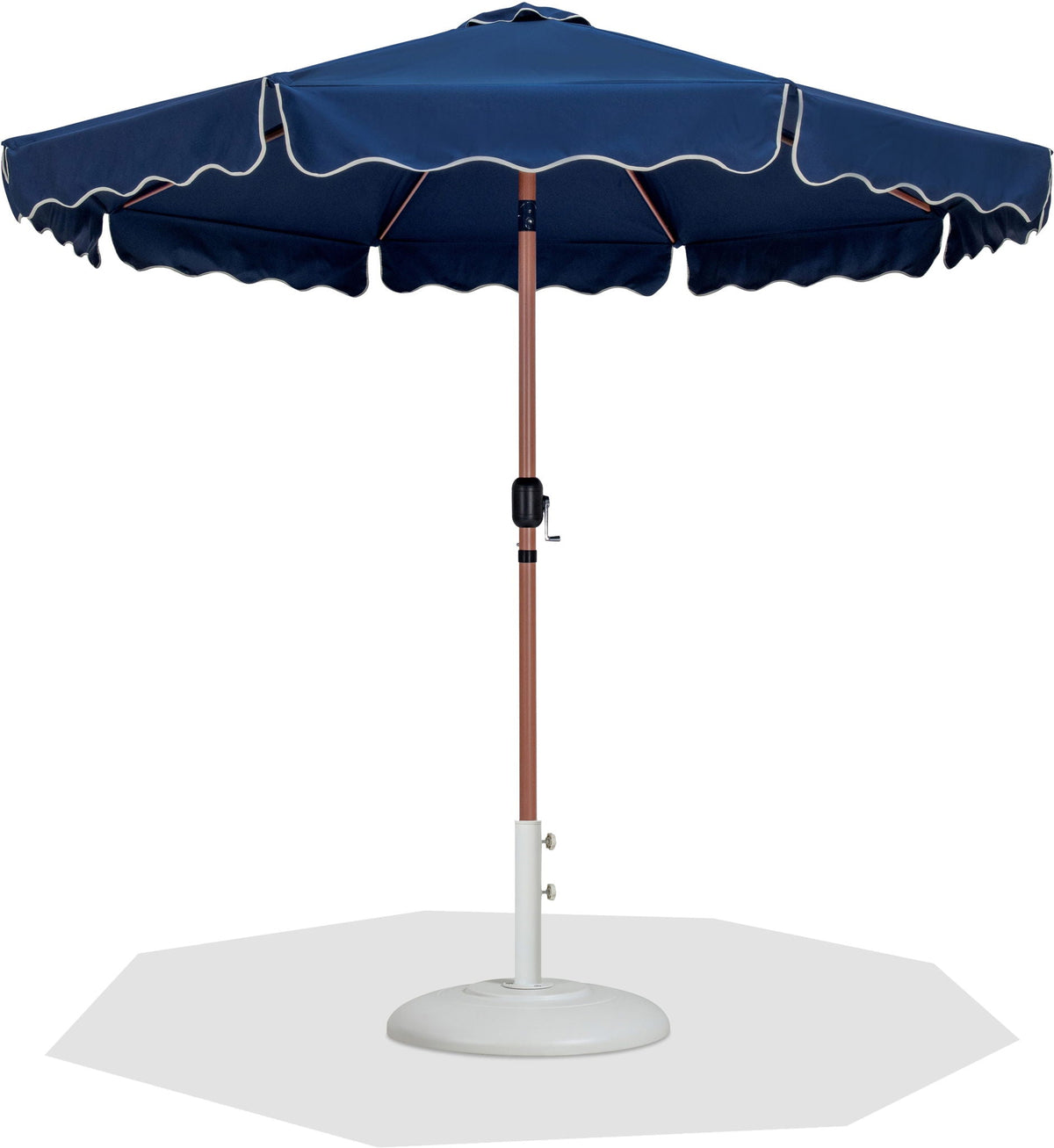 Amalfi - Patio Umbrella - White Base / Light Brown Pole