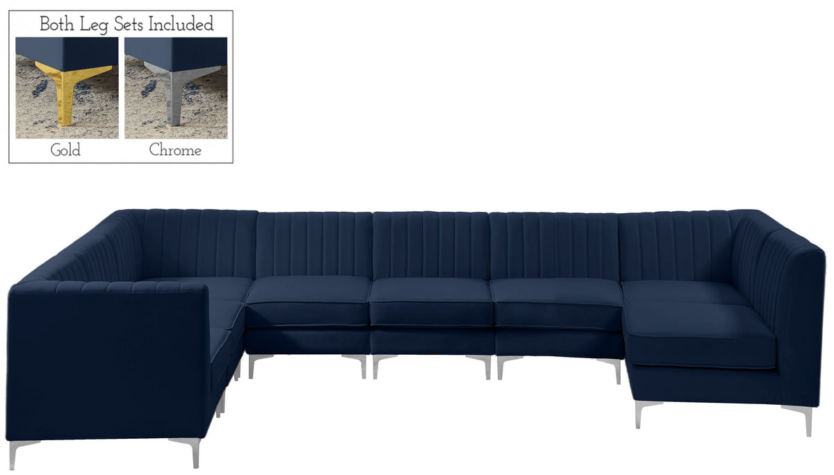 Alina - 8 Piece Velvet Modular Sectional