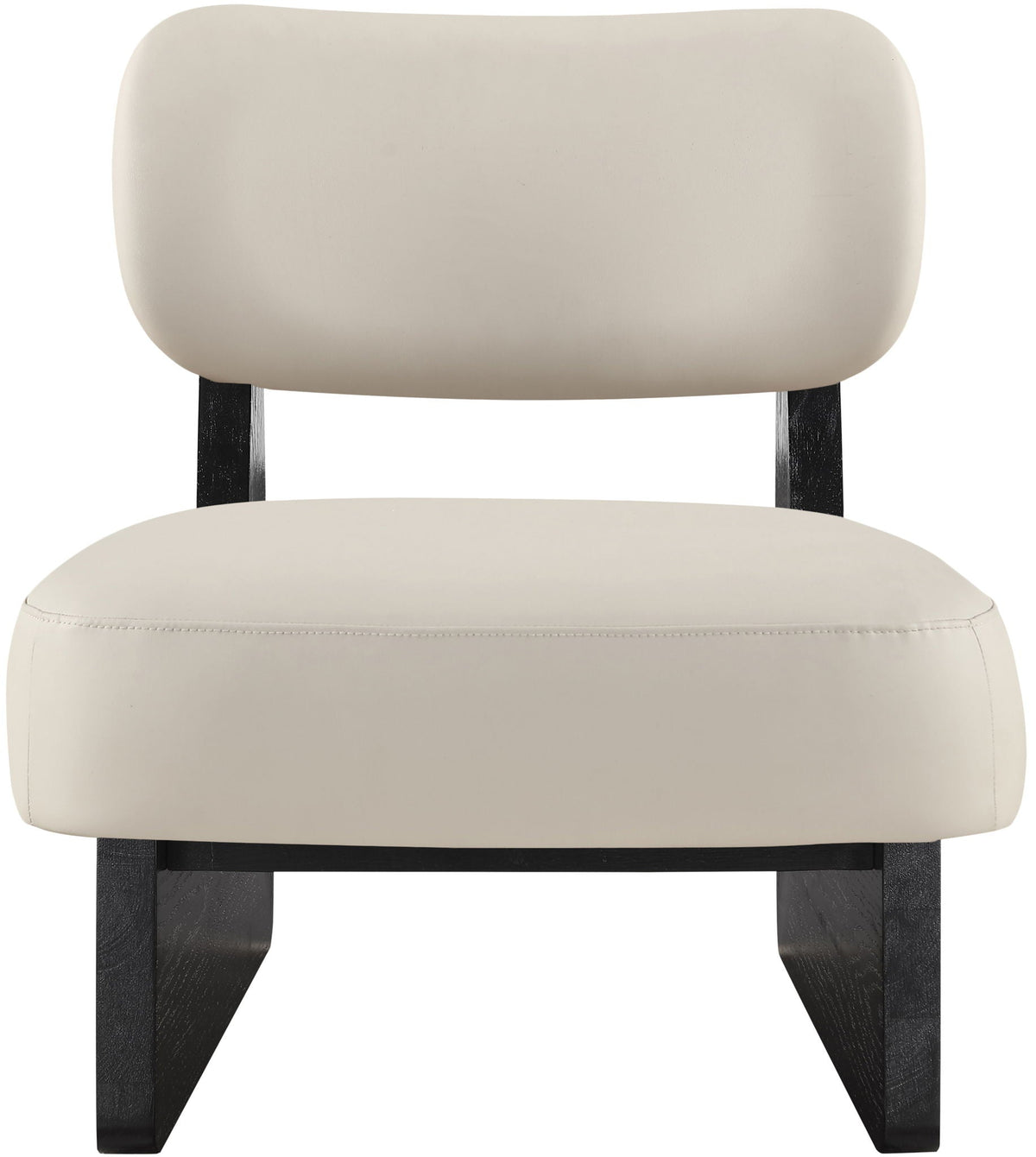 Vetra - Vegan Leather Upholstered Accent Chair - Taupe / Painted Black