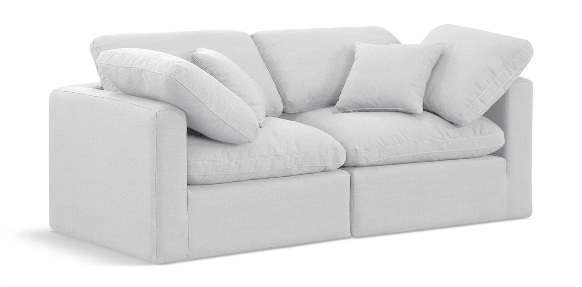 Indulge - Linen 2 Piece Modular Sofa - White