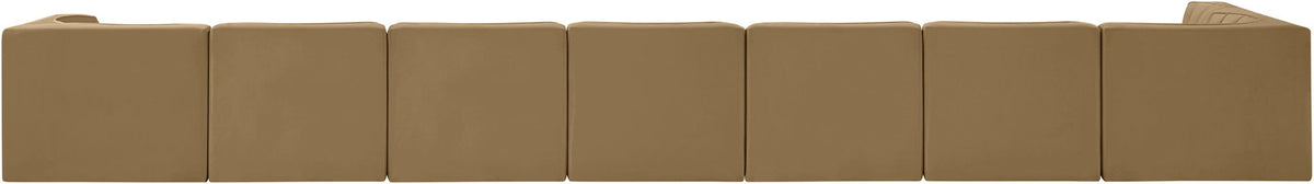 Rummi - Velvet Performance Fabric Upholstered 8 Piece Modular Sectional, L-Shaped (Right)