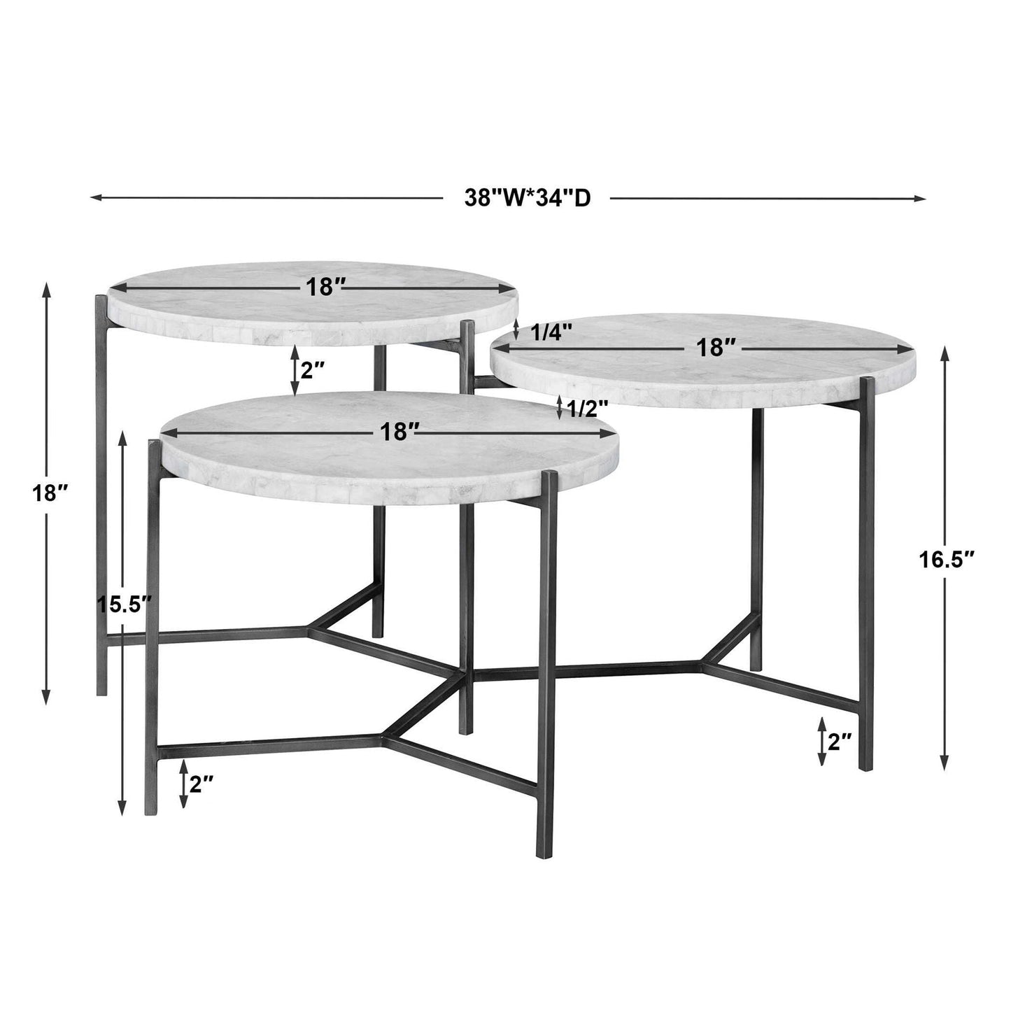 Contarini - Tiered Coffee Table - White