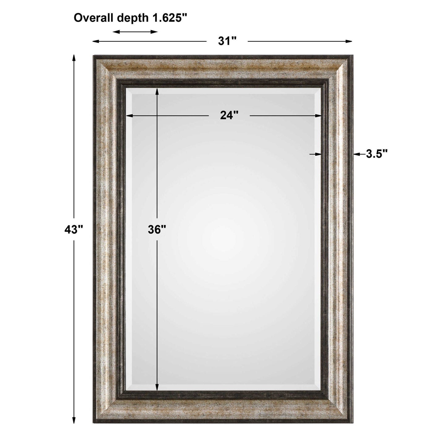 Shefford - Mirror - Antiqued Silver
