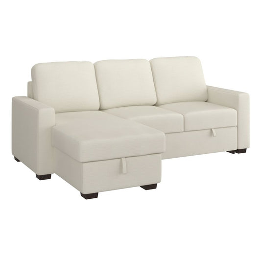 Alfonso 93.25" Sofa w/Bed & Storage in Beige Performance Fabric