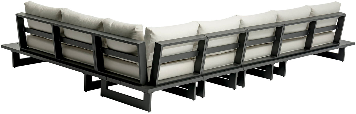 Maldives - 5 Piece Water Resistant Outdoor Patio Modular Sectional With Gray Base