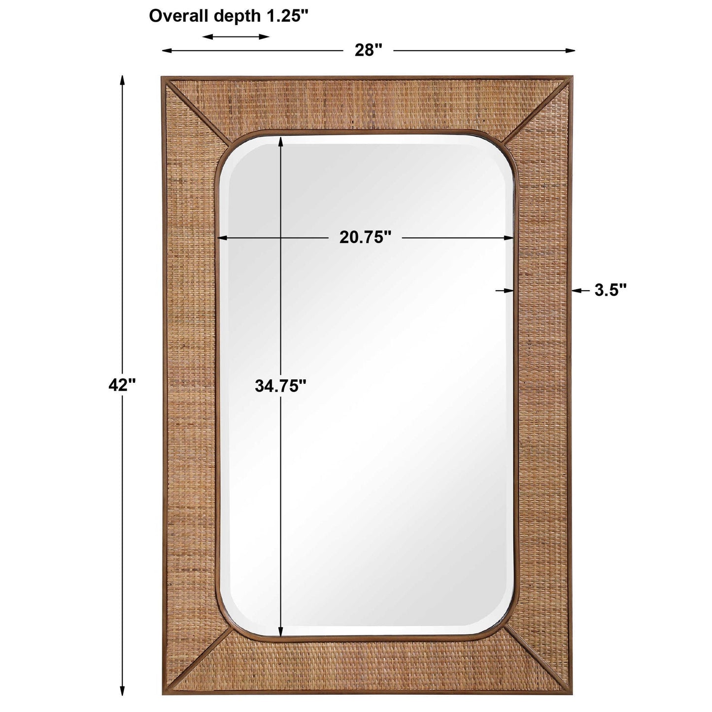 Tahiti - Rattan Mirror - Light Brown