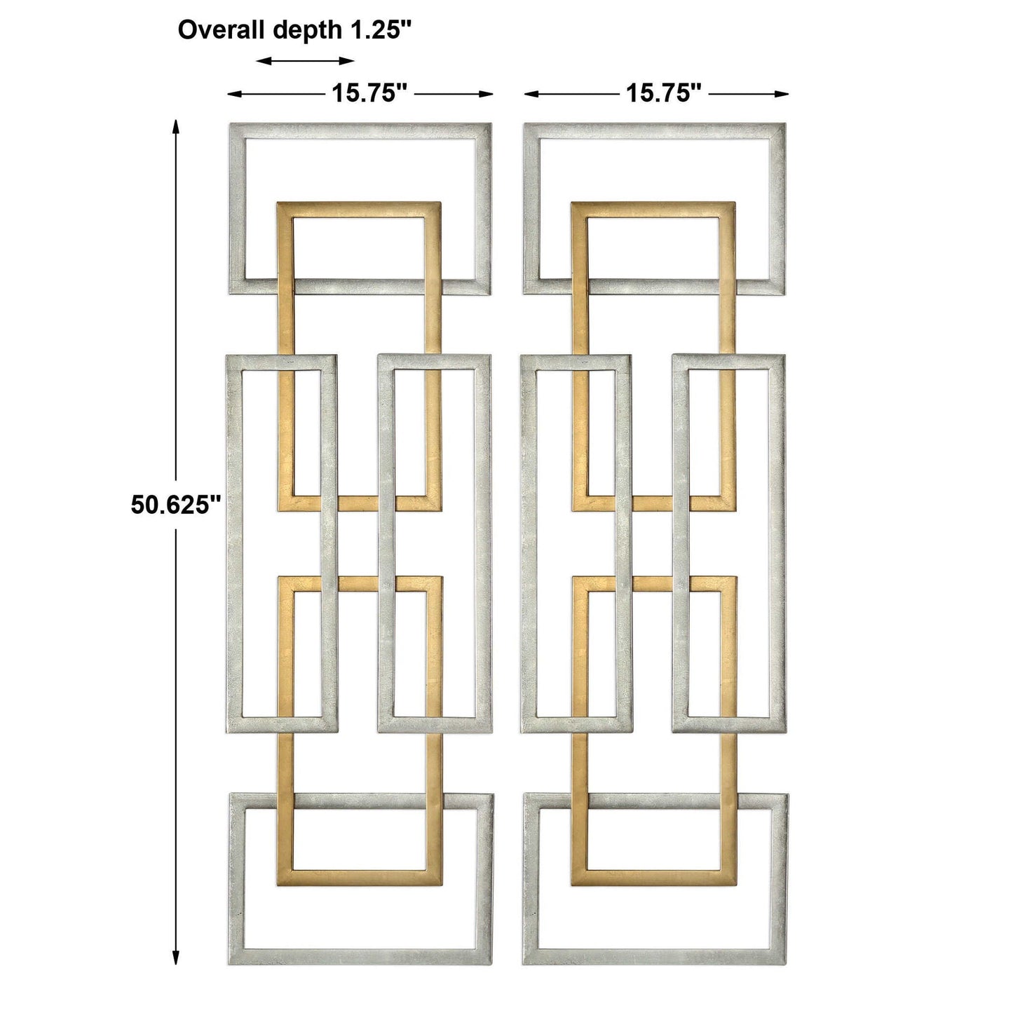 Aerin - Geometric Wall Art (Set of 2) - Gold
