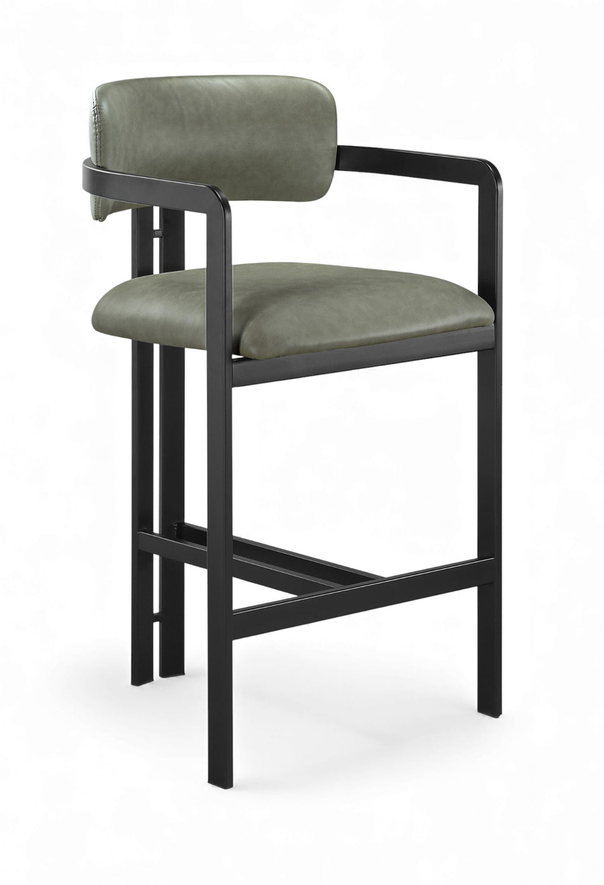 Aurum - Vegan Leather Upholstered Counter Stool With Graphite Black Base