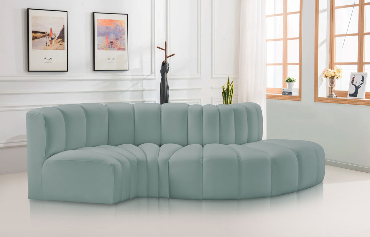 Arc - Faux Leather 4 Piece L-Shaped Modular Sofa