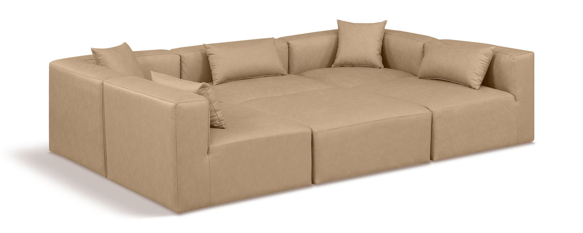 Cube - 6 Piece Modular Sectional - Tan