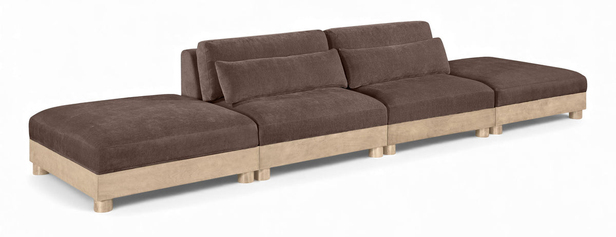 Turin - Chenille Fabric Upholstered Modular Sectional - Brown