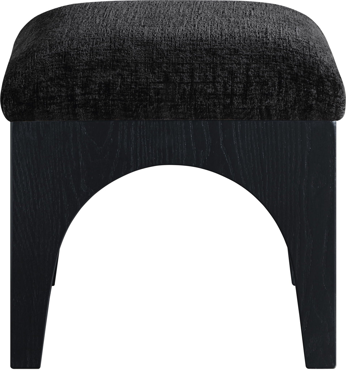 Lawson - Chenille Fabric Ottoman - Black Base