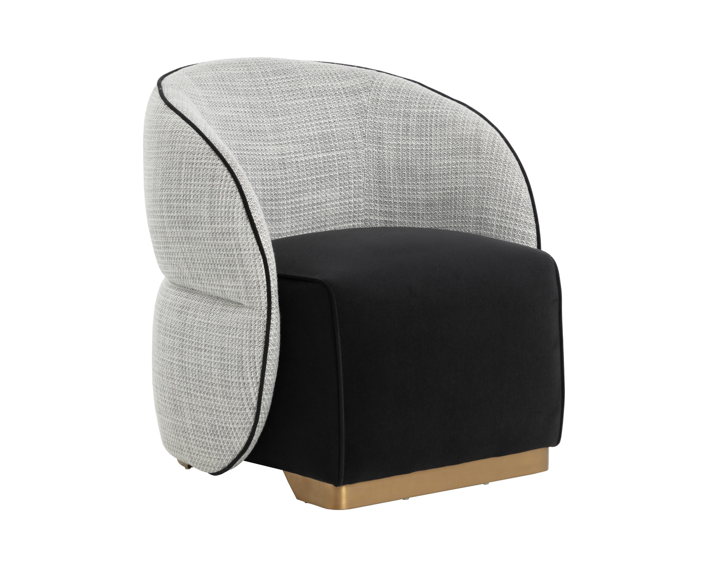 Fatina Lounge Chair - Abbington Black / Vera White Pepper