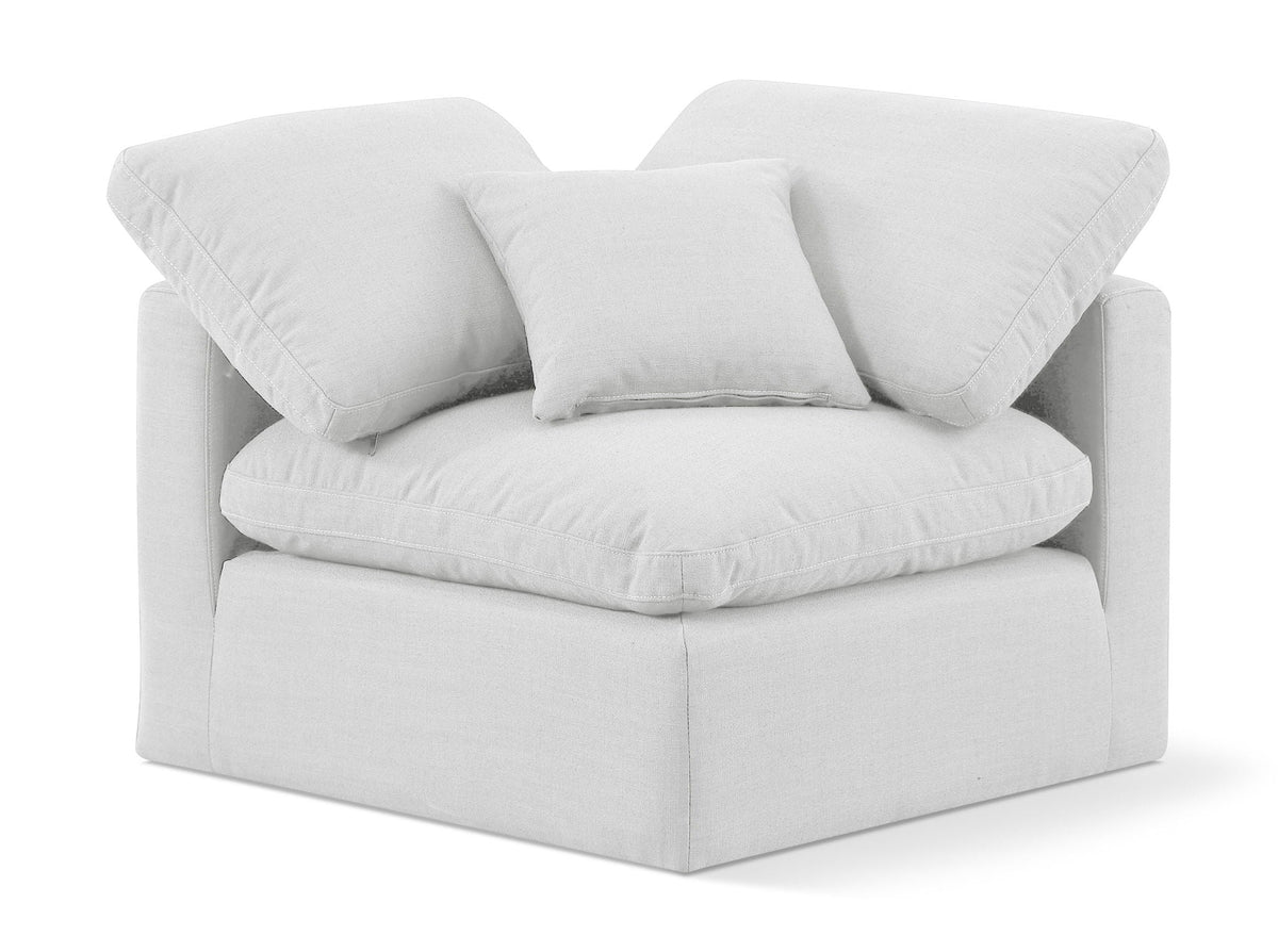 Indulge - Linen Corner Chair - White
