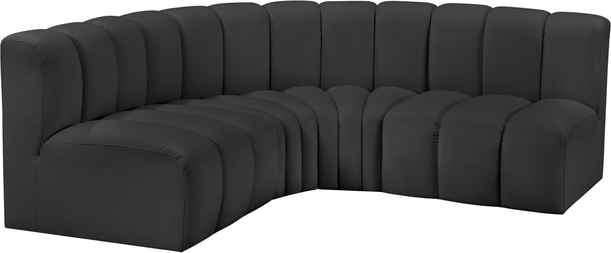 Arc - Faux Leather 4 Piece Corner Modular Sofa