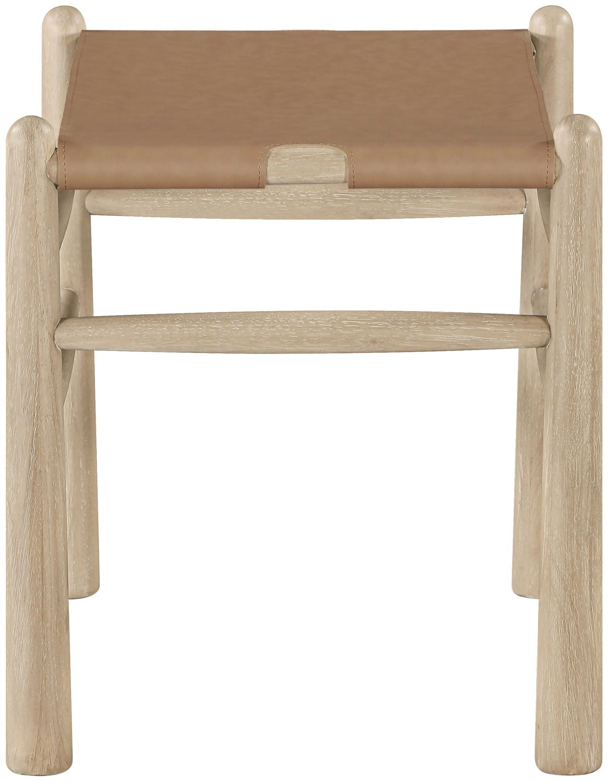 Santos - Faux Leather Upholstered Bench - Natural Frame