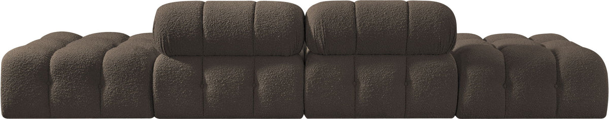 Ames - 4 Piece Boucle Upholstered Modular Sofa With 2 Backless Seats