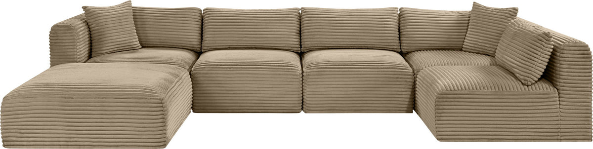 Shaggy - Fabric 6 Piece Modular U-Shaped Sectional