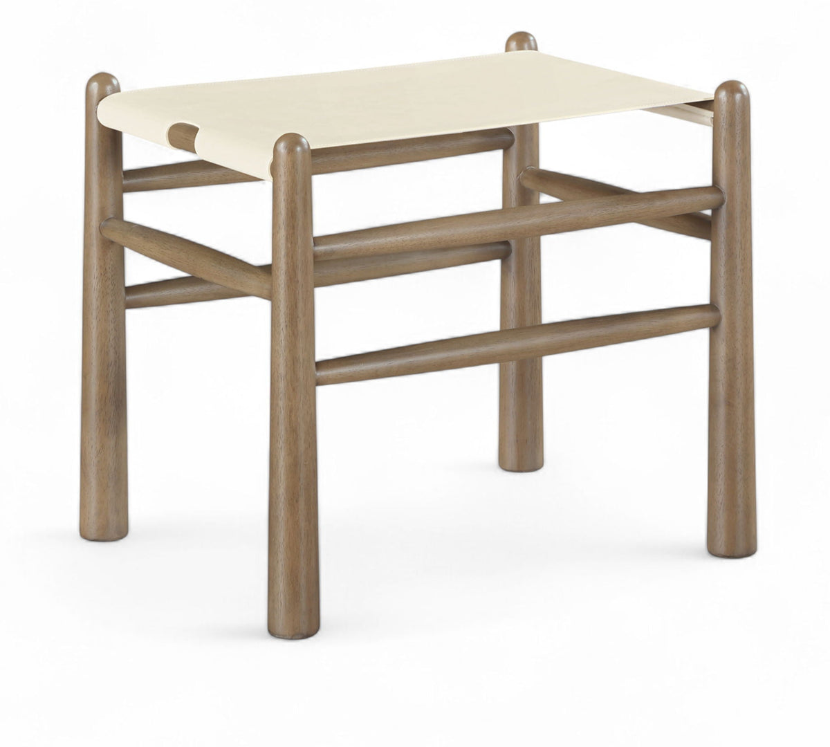 Santos - Faux Leather Upholstered Bench - Walnut Frame