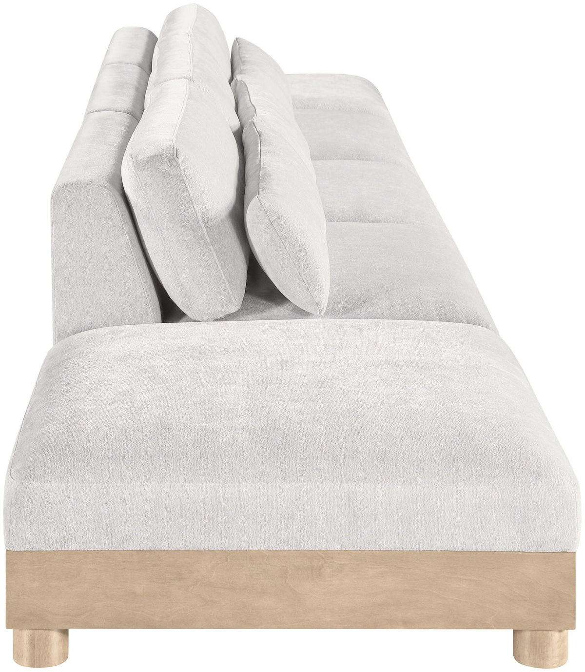 Turin - Chenille Fabric Upholstered Modular Sectional - White