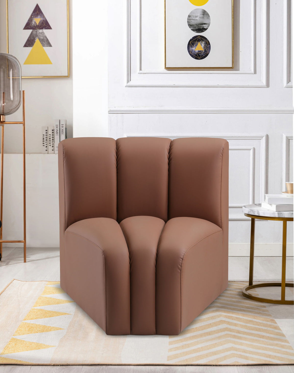Arc - Faux Leather Curved Corner Chair