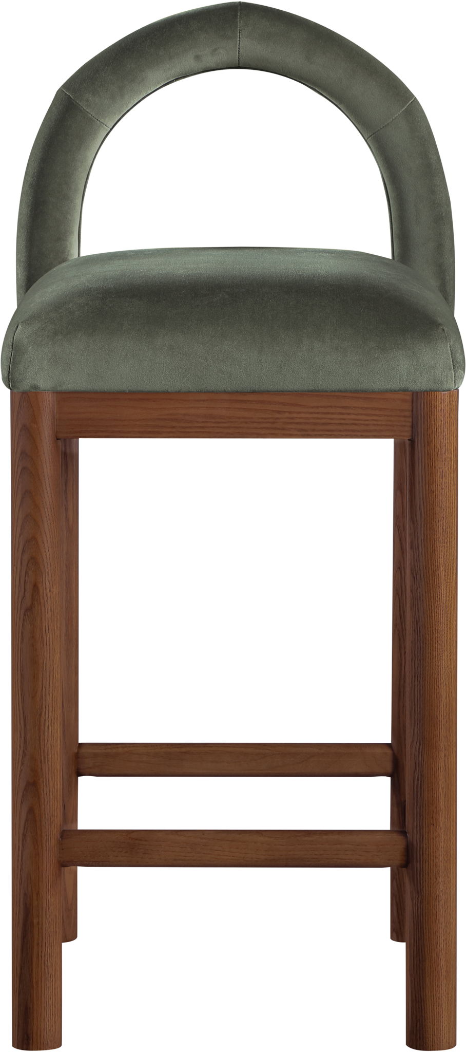 Conrad - Velvet Counter Stool With Brown Legs