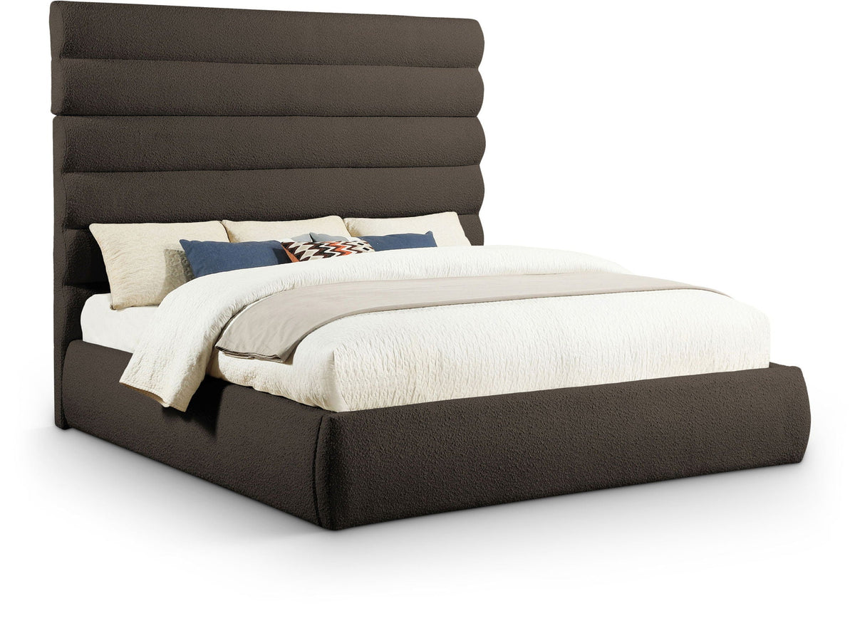 Adam - Boucle Fabric Bed With 70.5" Headboard