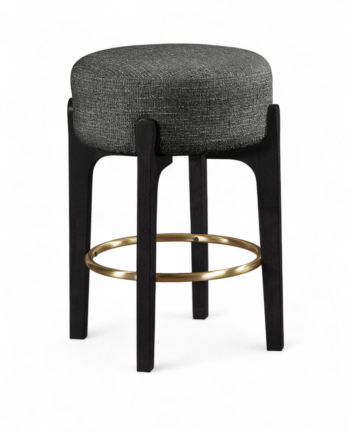 Torino - Backless Counter Stool With Brushed Black Base (Set of 2)