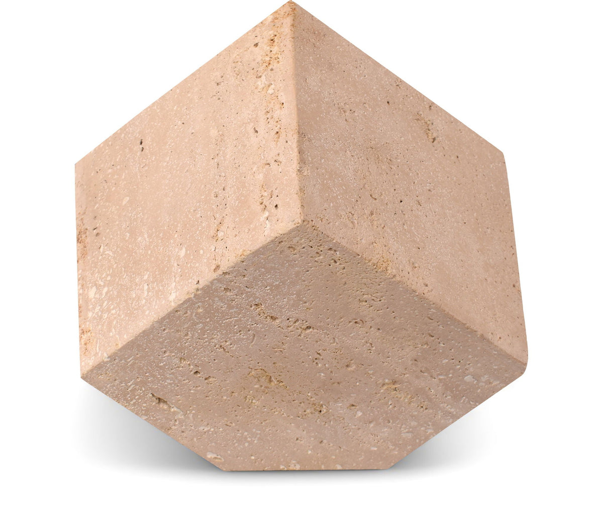 Block - Travertine Decorative Cube - Natural