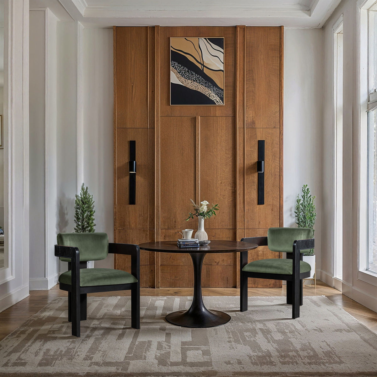 Sacha - Velvet Dining Chair With Black Base (Set of 2)