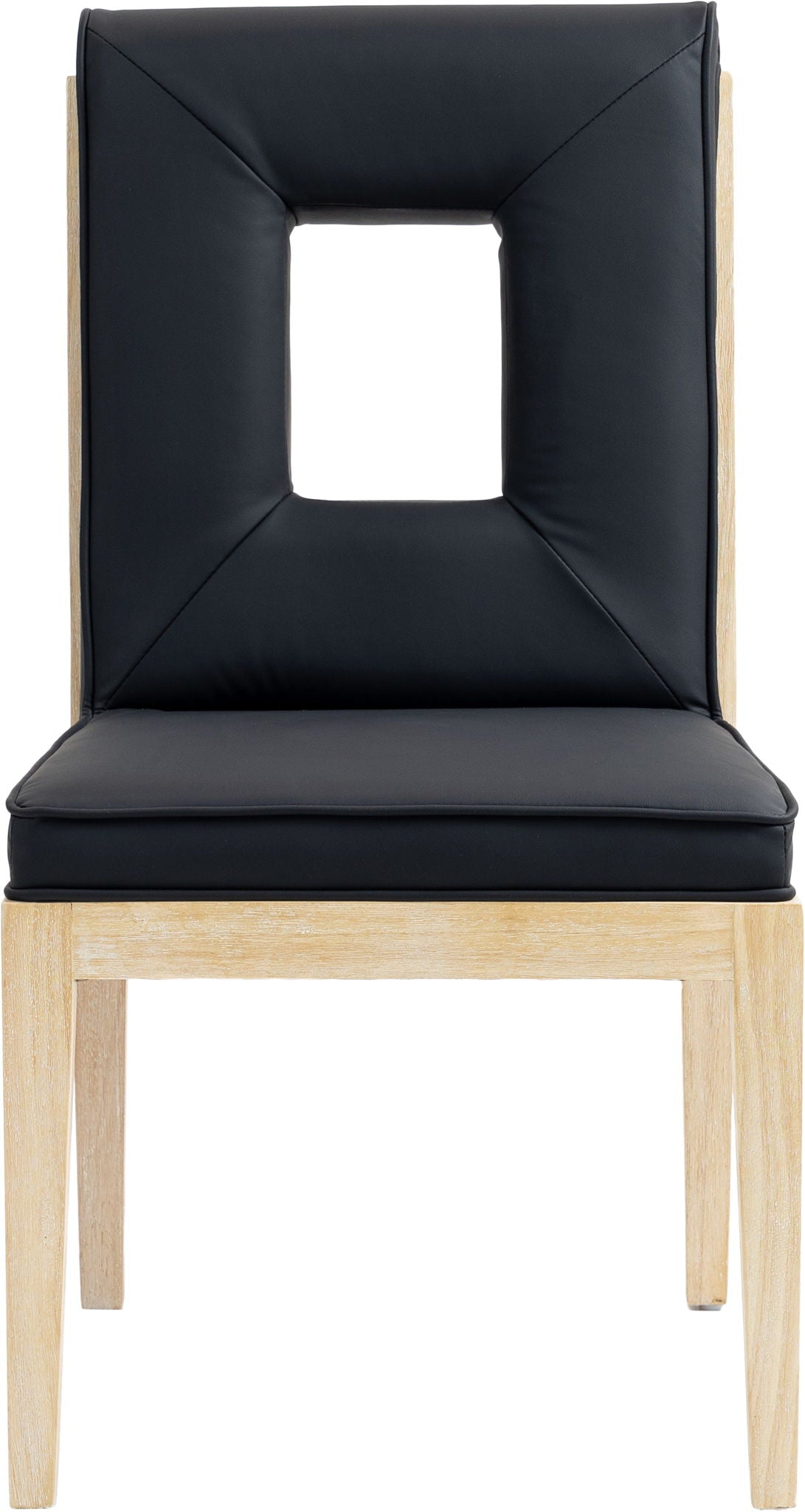 Gwendolyn - Faux Leather Dining Side Chair With Natural Frame (Set of 2)