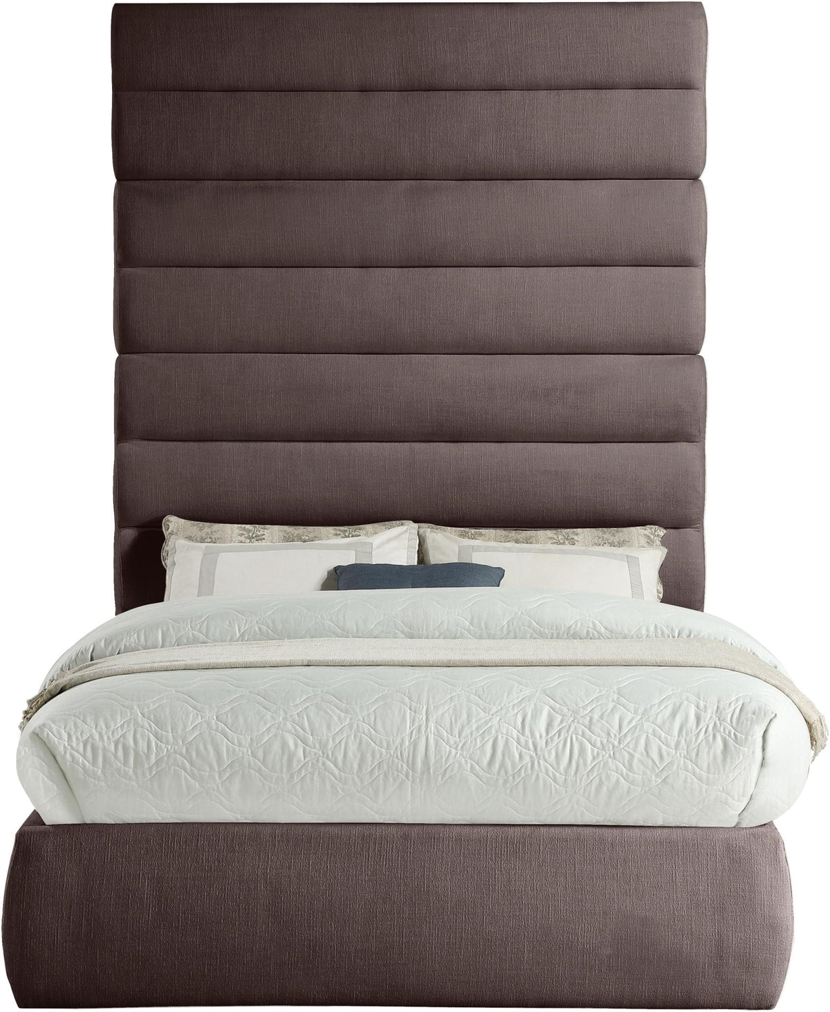 Adam - Linen Fabric Bed With 89" Headboard