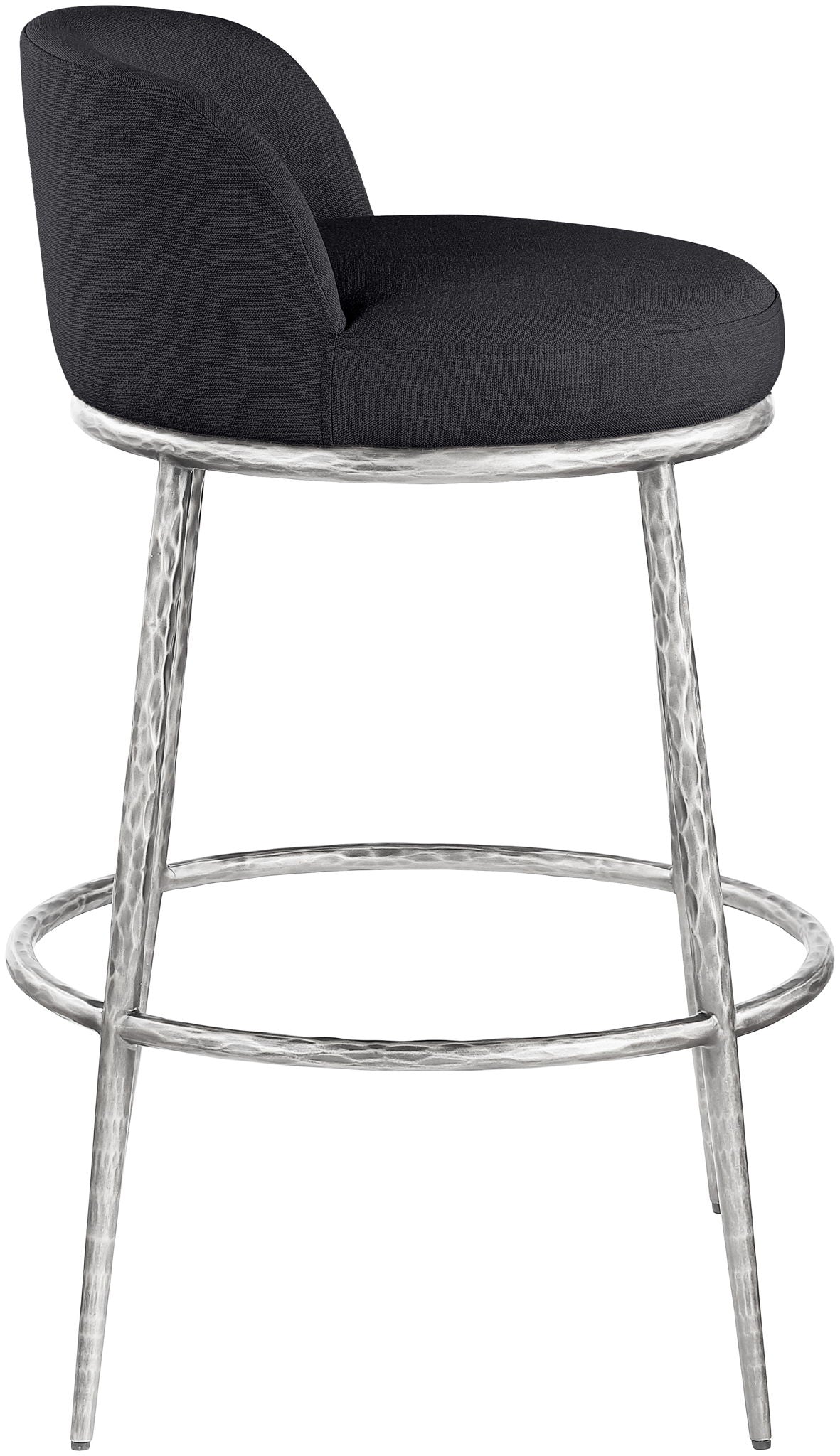 Ferro - Performance Fabric Upholstered Bar Stool - Antique Silver