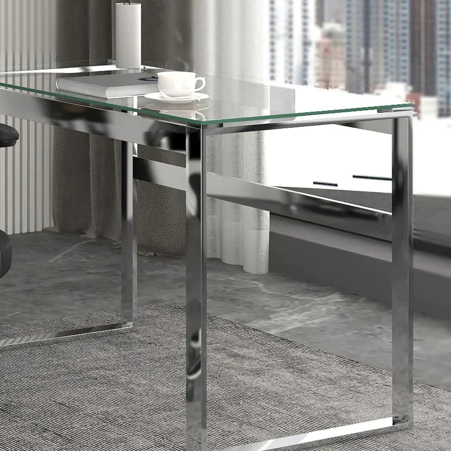 Zevon Desk in Silver - Furniture Depot