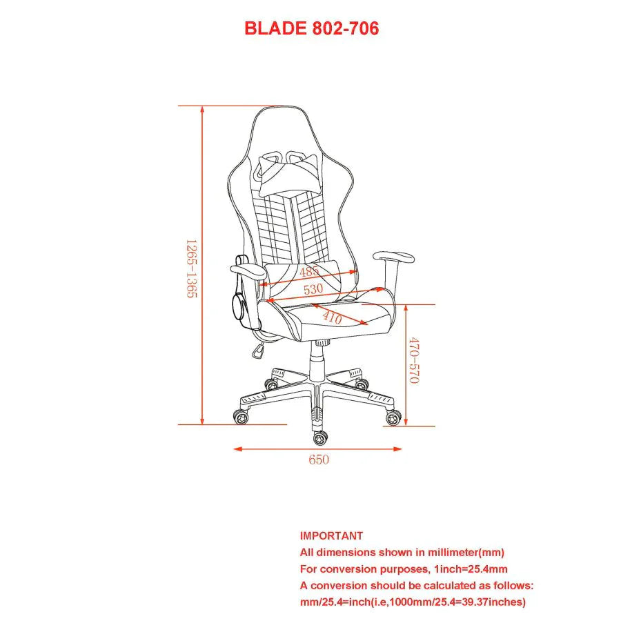 Blade Home Office Chair in Blue - Furniture Depot