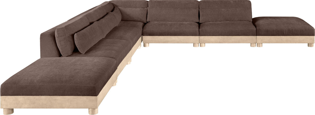 Turin - Chenille Fabric Upholstered Modular Sectional - Brown